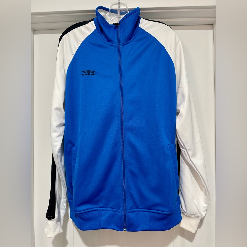 Vintage Umbro Men's Blue and‎ White Track Jacket Size L